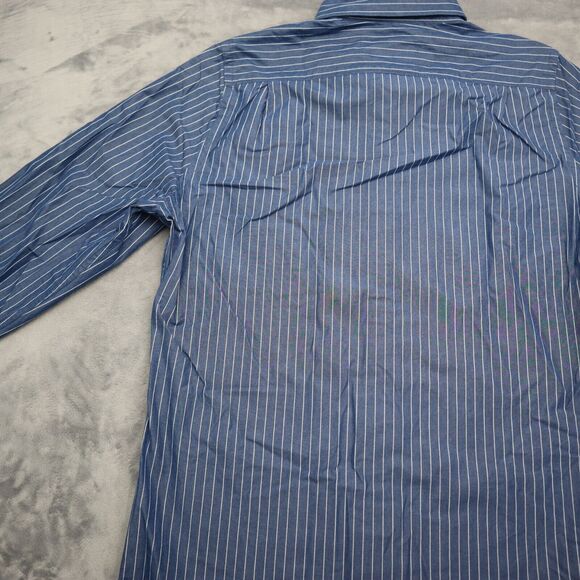 Hollister Button Up Shirt Mens Medium M Blue White Stripes Dress Preppy Work - Picture 16 of 16